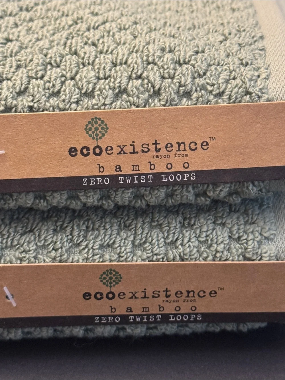 8pc ECOEXISTENCE Bamboo Zero Twist Loops Bath Towel Set - Oil Green